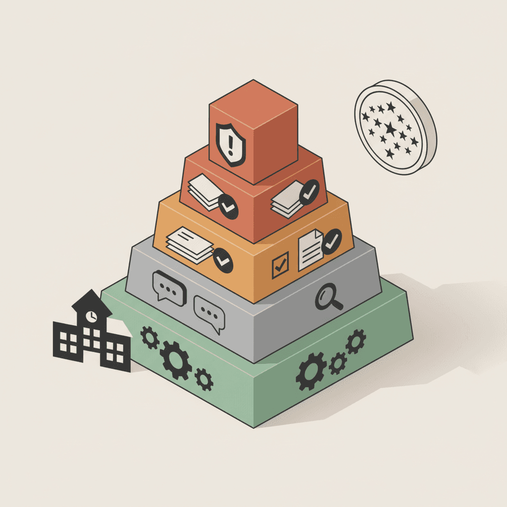 Pyramide de classification des risques IA Act pour établissements d'enseignement supérieur