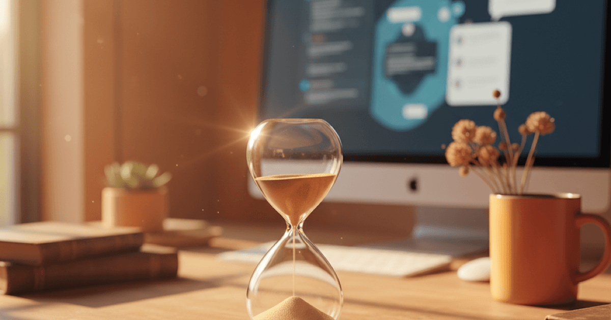 Reloj de arena que ilustra el tiempo de respuesta crítico en la captación de alumnos