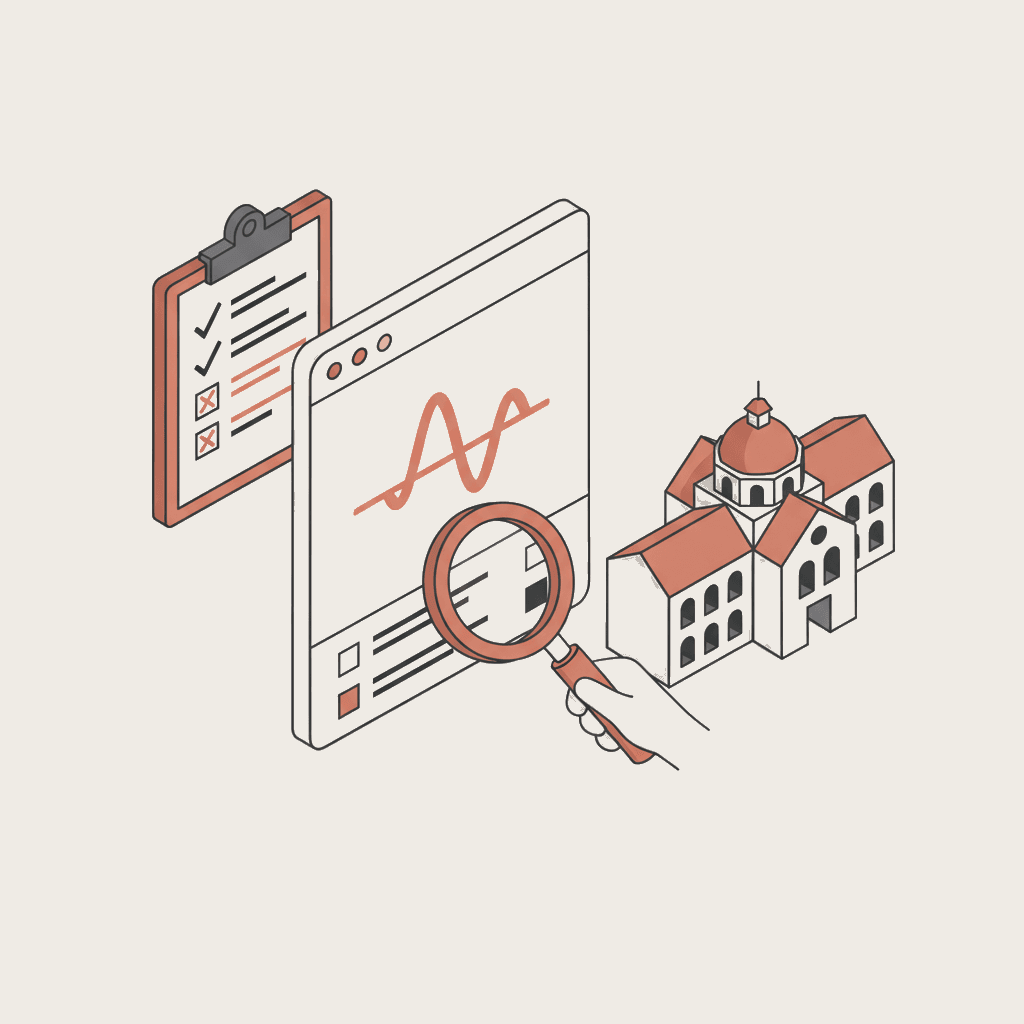 Audit of a university's visibility on Perplexity with scoring grid
