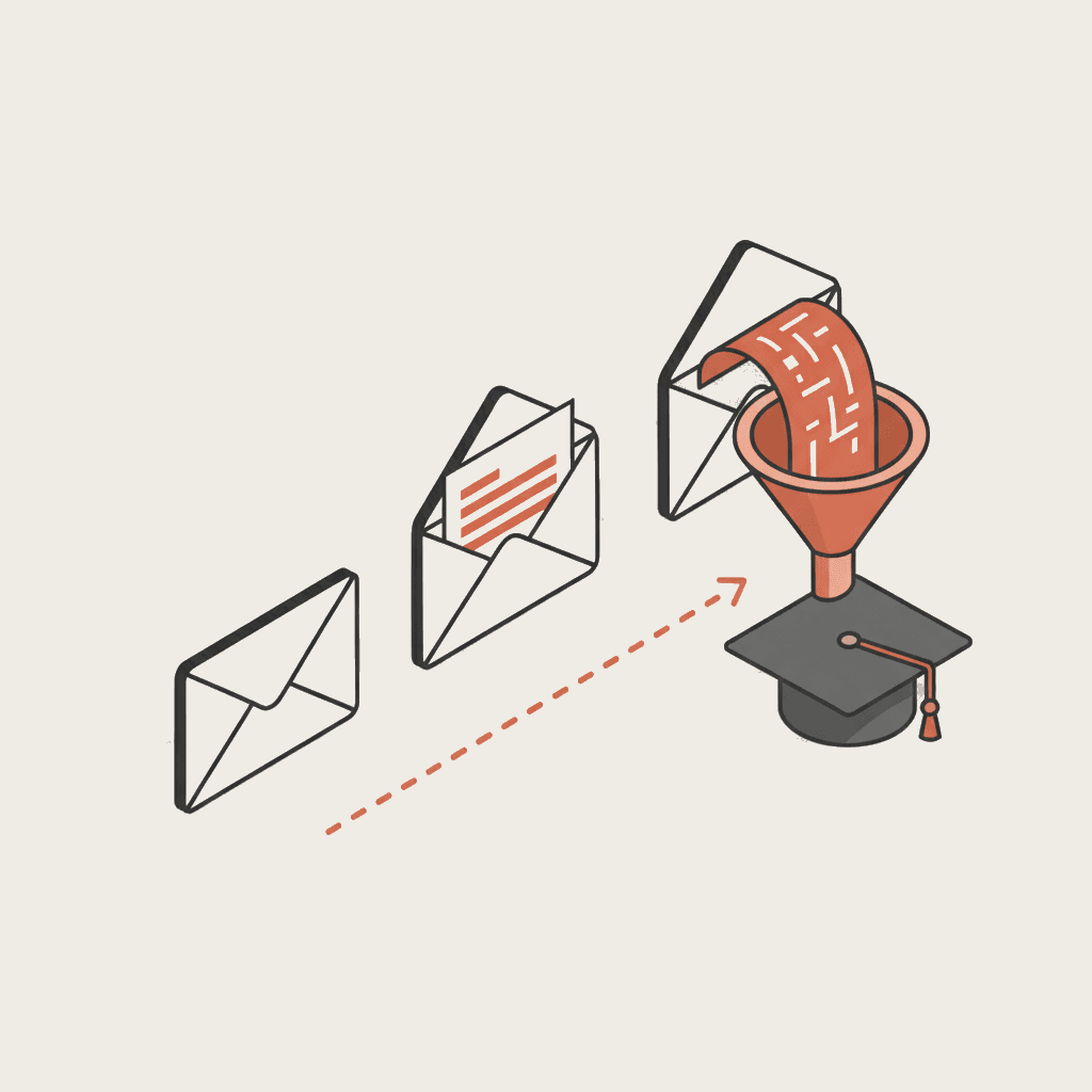 Email nurturing sequences to convert student prospects
