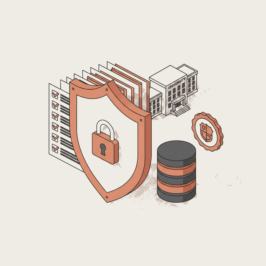 Bouclier de protection des données avec croix suisse et flux de données chiffrés en vue isométrique