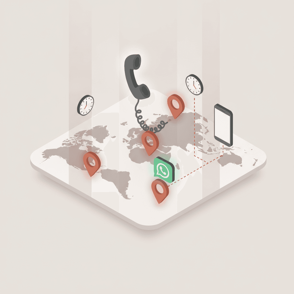 Comparaison recrutement étudiant international entre appel téléphonique et WhatsApp face au décalage horaire