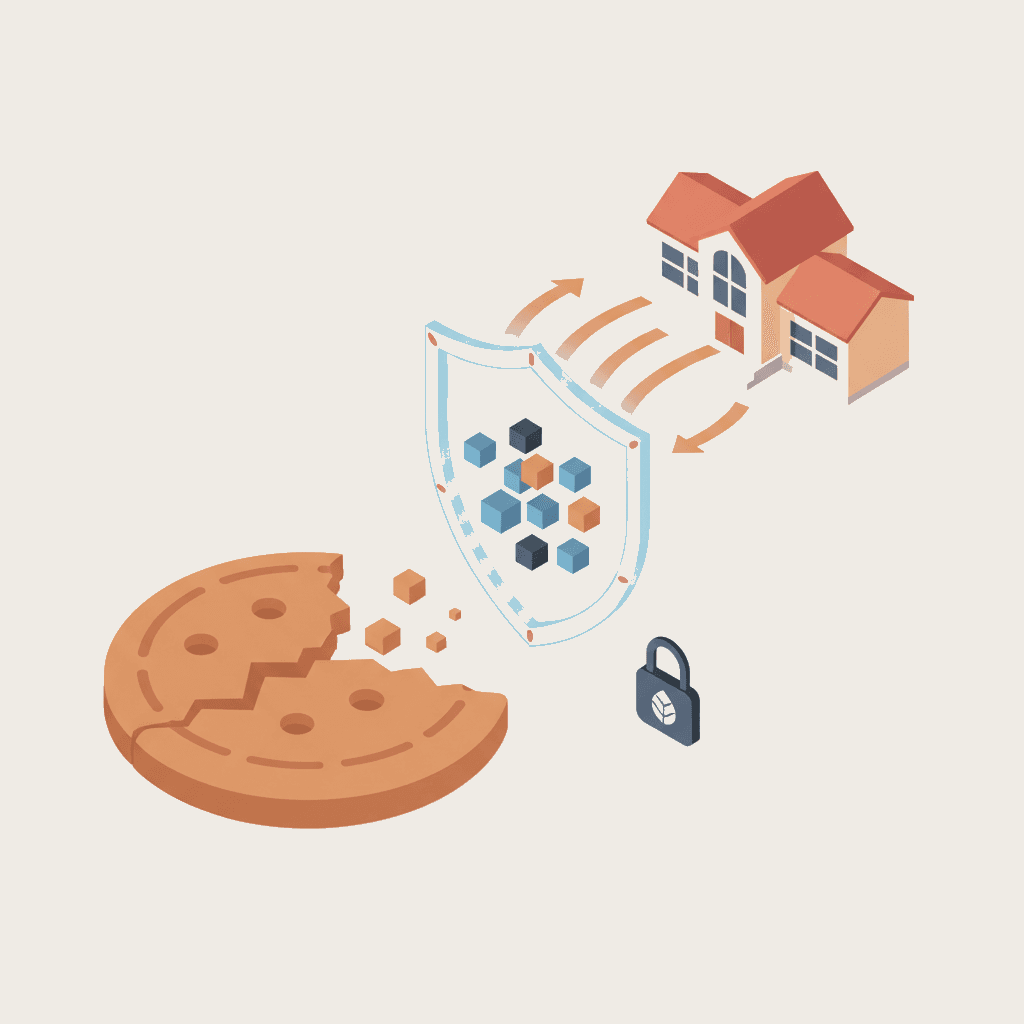 Cookieless retargeting illustration for US colleges and marketing acquisition under CCPA and state privacy laws