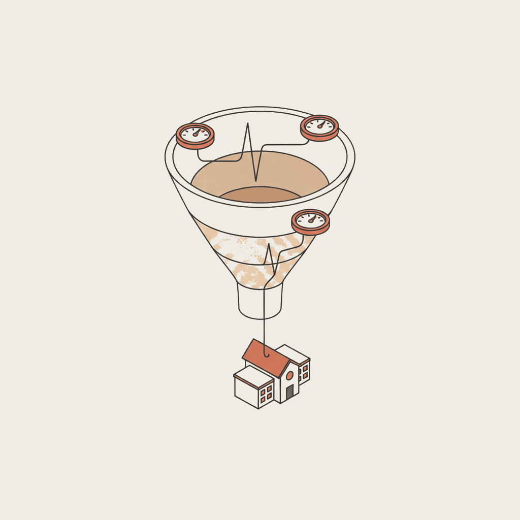 Illustration mesure satisfaction prospect funnel admission NPS CSAT étapes recrutement