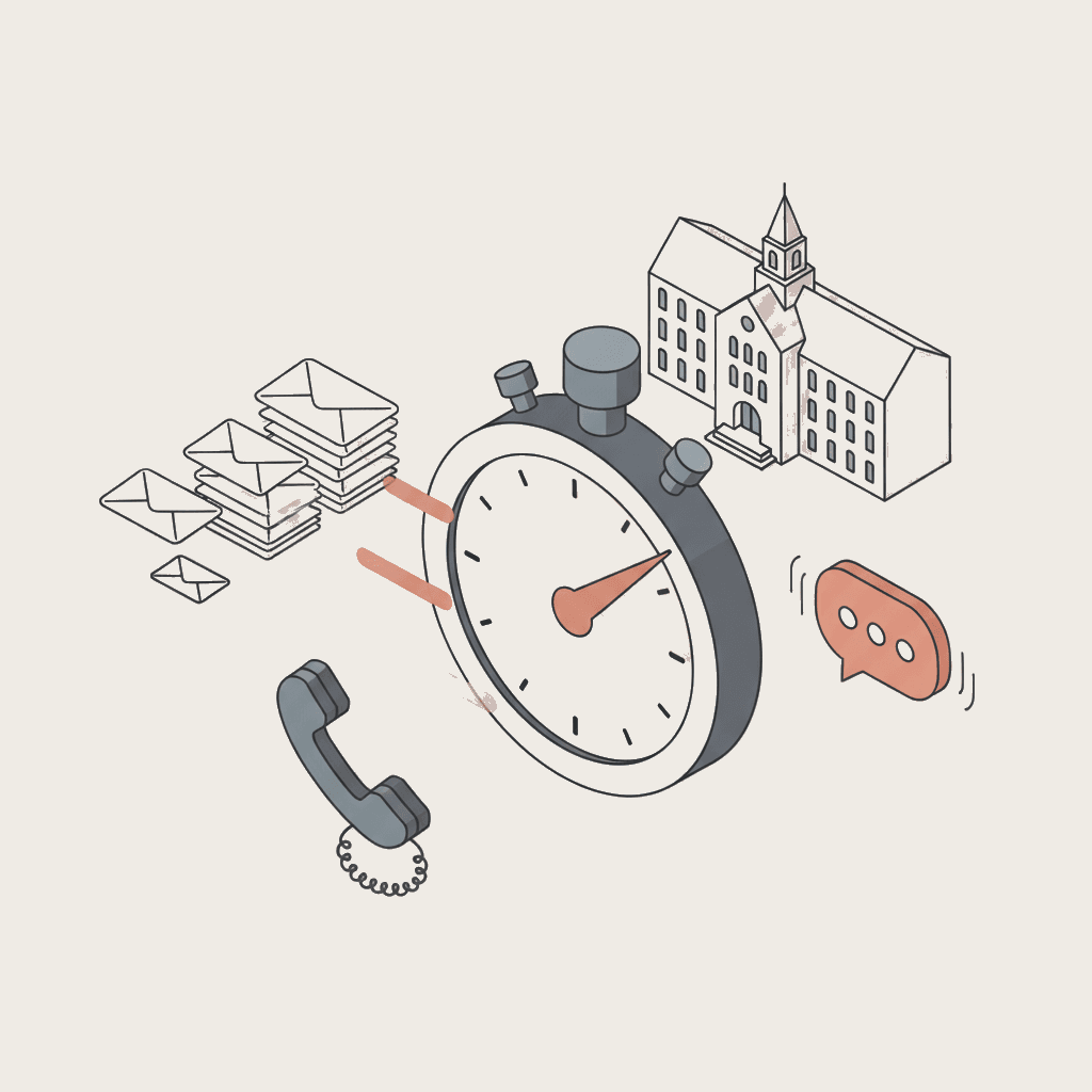 US college response time benchmark online inquiries mystery shopping student recruitment