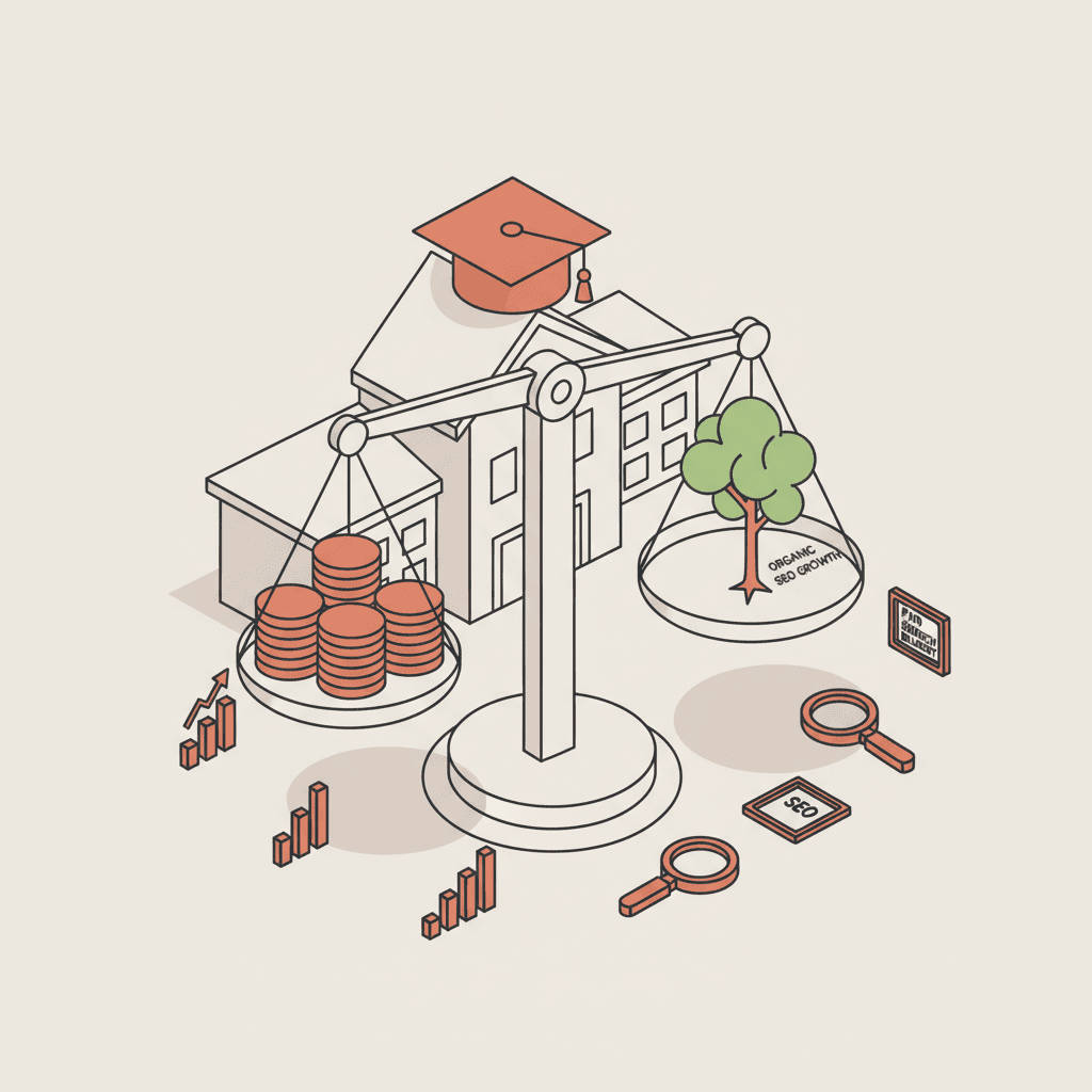 SEA vs. SEO für Hochschulen — Budget-Arbitrage und Kanalentscheidung 2026