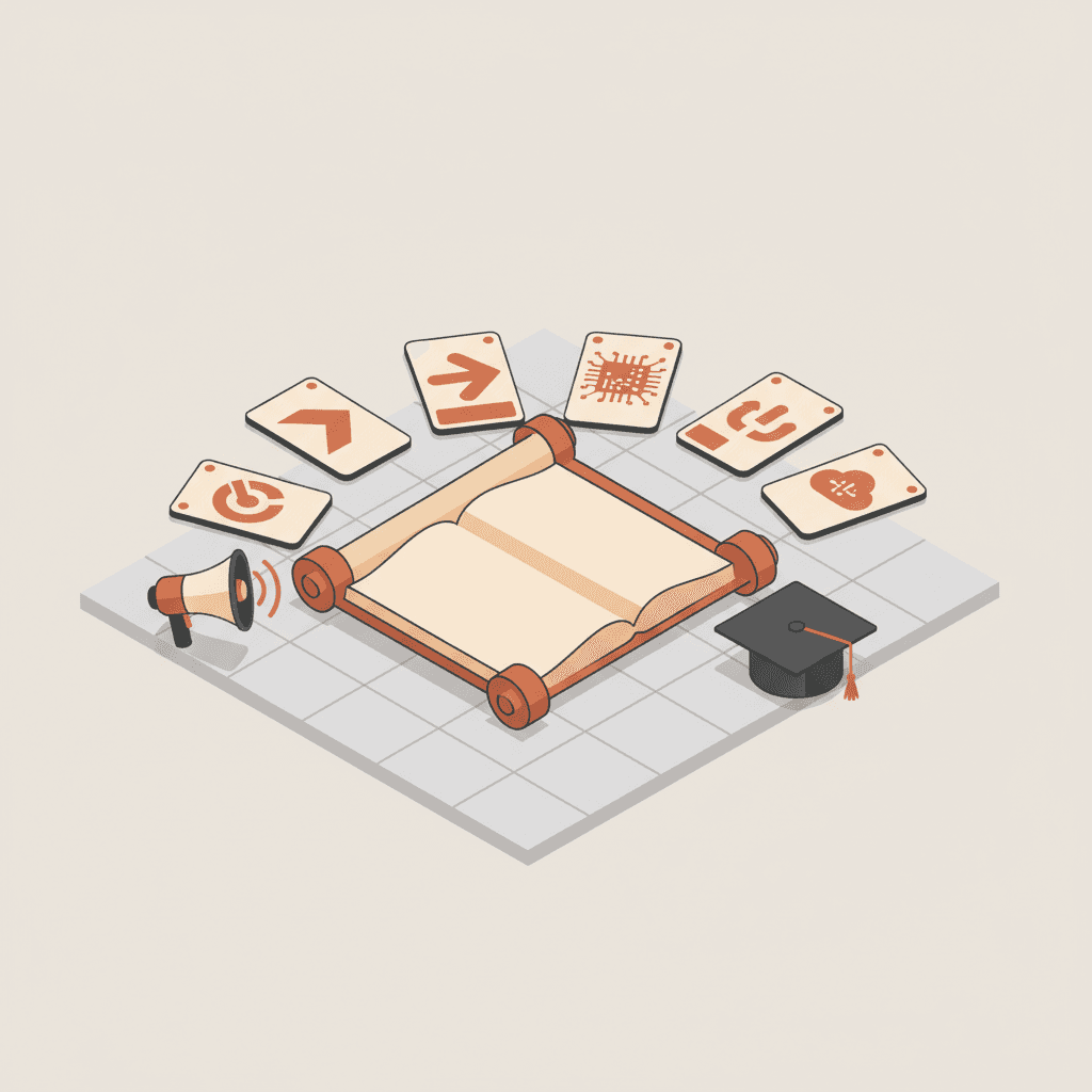 Brand storytelling for Canadian higher education: 7 enrollment narratives in isometric illustration