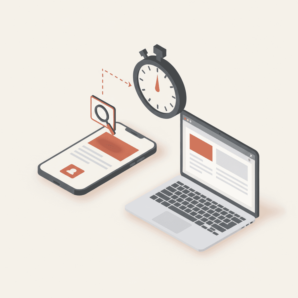 Isometric illustration of a college program page scanned within the first two screenfuls — Gen Z attention span UX